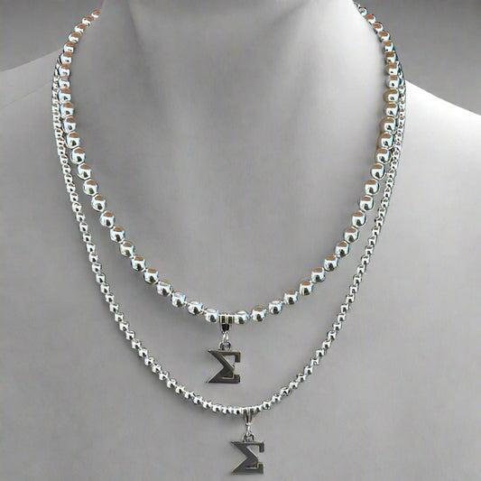 Silver Hematite Gemstone Necklace, Peace N Beads