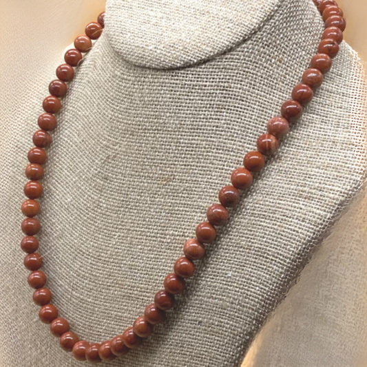 Vibrant Red Jasper Energy Necklace, Peace N Beads