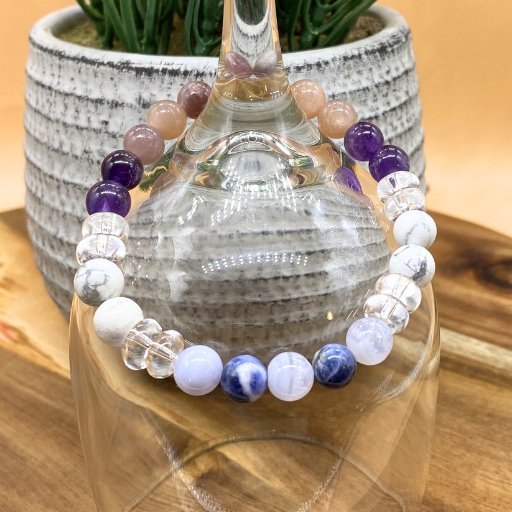 Amethyst, Moonstone Calming Bracelet - Peace N Beads 