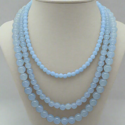 Amicae Blue Single Strand Necklace-Peace N Beads Design