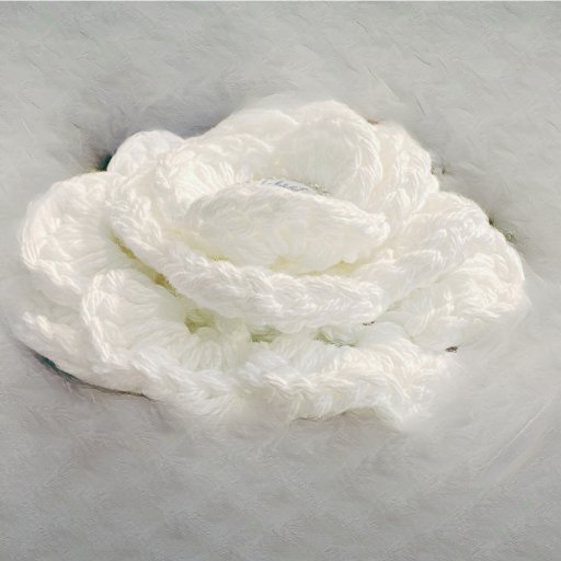 Amicae White Crocheted 100% Cotton 6" Brooch