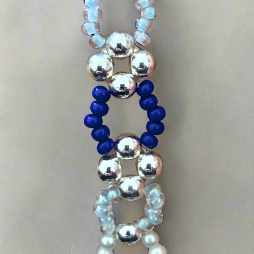 Beaded 2 Blue Hematite Bracelet-Peace N Beads Design