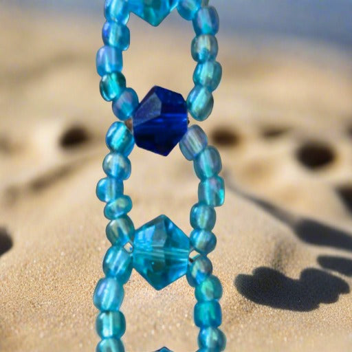Beaded Crystal Blue Bracelet-Peace N Beads Design