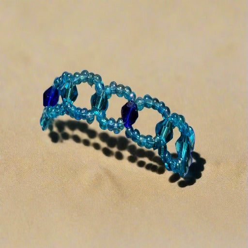 Beaded Crystal Blue Bracelet-Peace N Beads Design