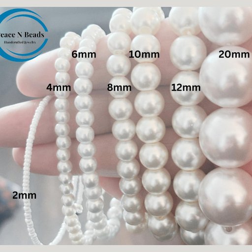 Close-up of bead sizes