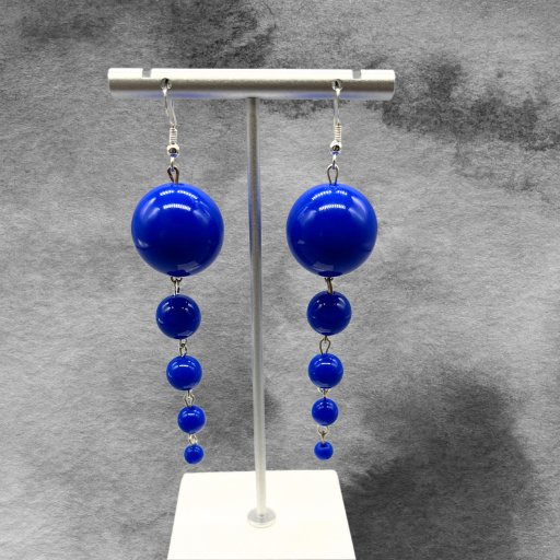 Blue 5 Tiered Drop Earrings-Peace N Beads Design