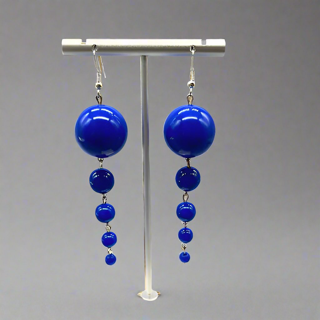 Earrings - Blue 5 Tiered Drop Earrings