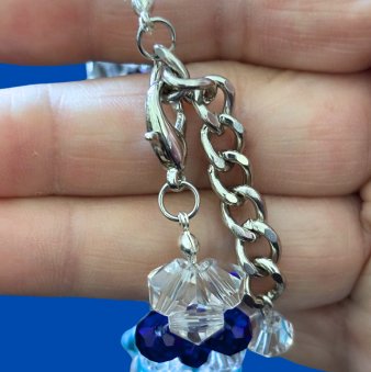 Blue Crystal Beaded Bracelet-Peace N Beads Design