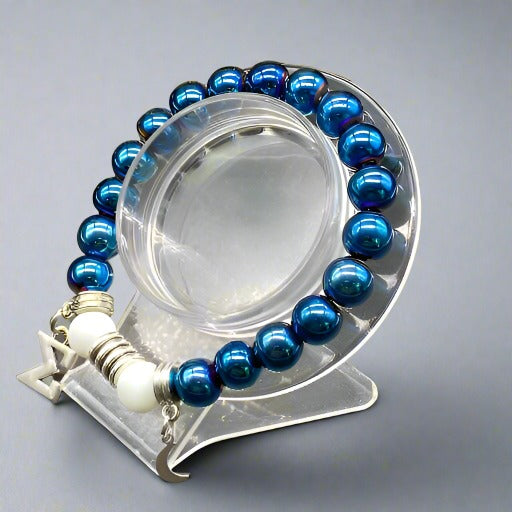 Blue Hematite Bracelet-Peace N Beads Design