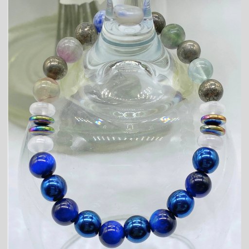 Blue Tiger Eye - Selenite Focus Bracelet-Peace N Beads