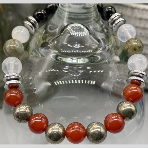 Carnelian-Pyrite Creativity Bracelet - Peace N Beads