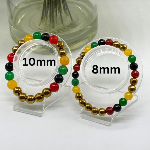 Colorful Juneteenth Gemstone Bracelet-Peace N Beads Design