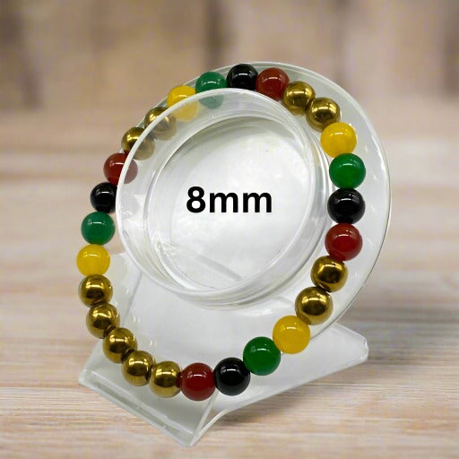 Colorful Juneteenth Gemstone Bracelet-Peace N Beads Design