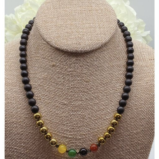 Colorful Juneteenth Gemstone Necklace-Peace N Beads Design