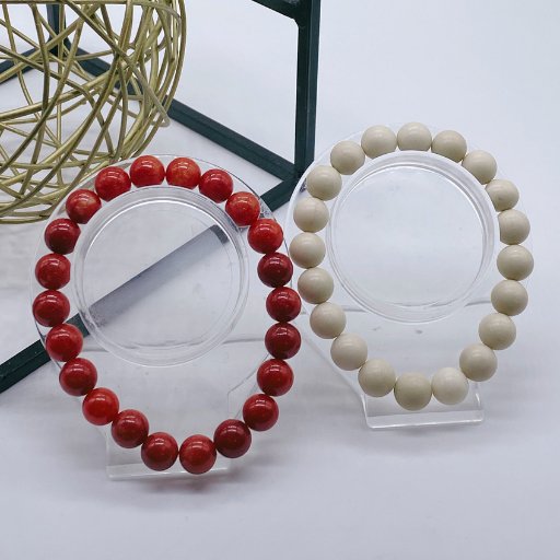 Cream Red Coral Bracelets-Peace N Beads Design