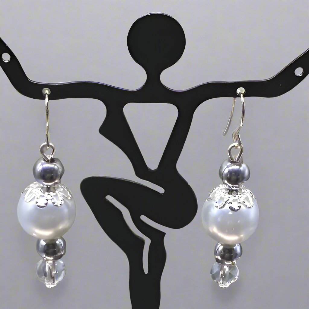 Earrings - Crystal Pearl Drop Earrings