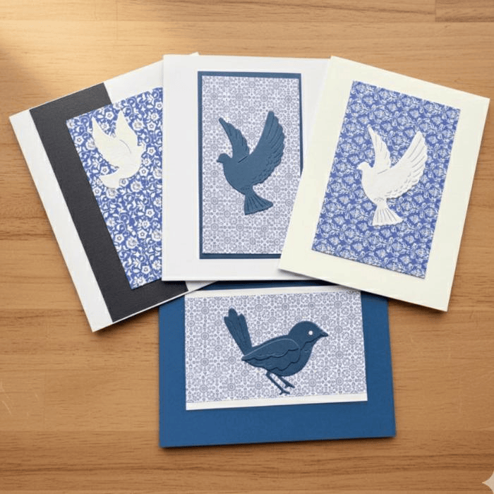 Doves in Flight Note Card Set featuring elegant dove designs on floral backgrounds