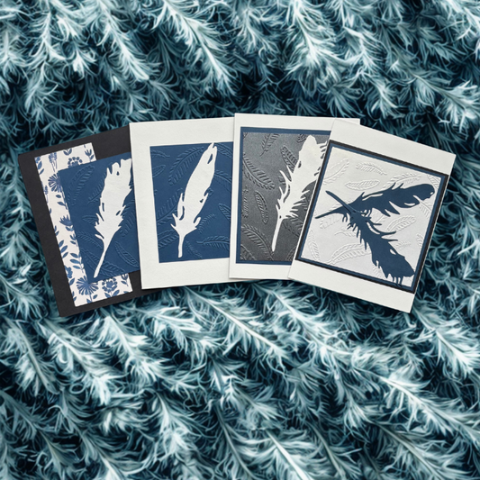 The Language of Leaves Earths Delicate Art Note Cards featuring feather designs by Peace N Beads Design