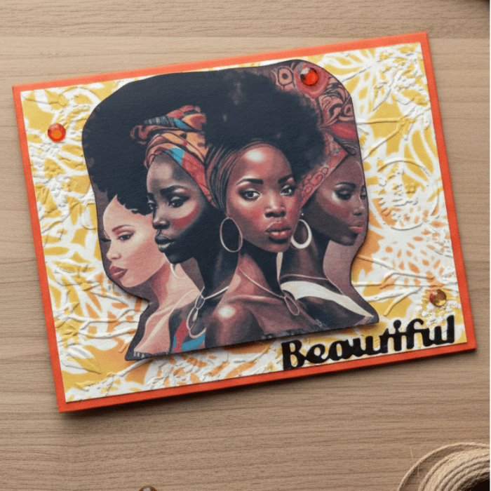 Funky Florals Vintage Note Cards featuring vibrant artwork of stylish women with floral accents