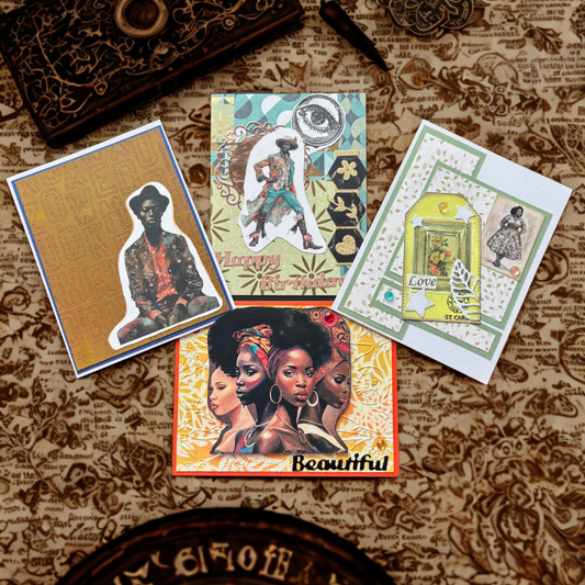 Funky Florals Vintage Note Cards featuring artistic illustrations and vibrant vintage designs by Peace N Beads Design