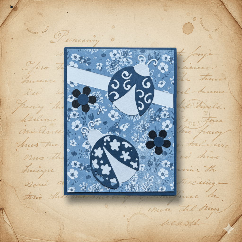 Garden Whispers Ladybugs and Blooms Note Cards featuring Illustrated Ladybug and Floral Designs