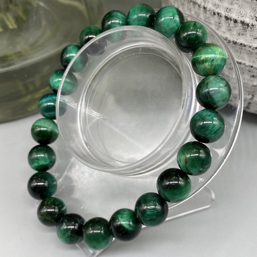 Genuine Green Tiger Eye Bracelet-Peace N Beads Design