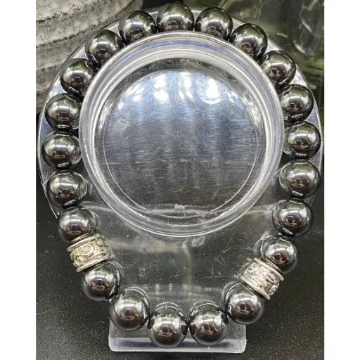 Hematite Gray Gemstone Bracelet-Peace N Beads Design