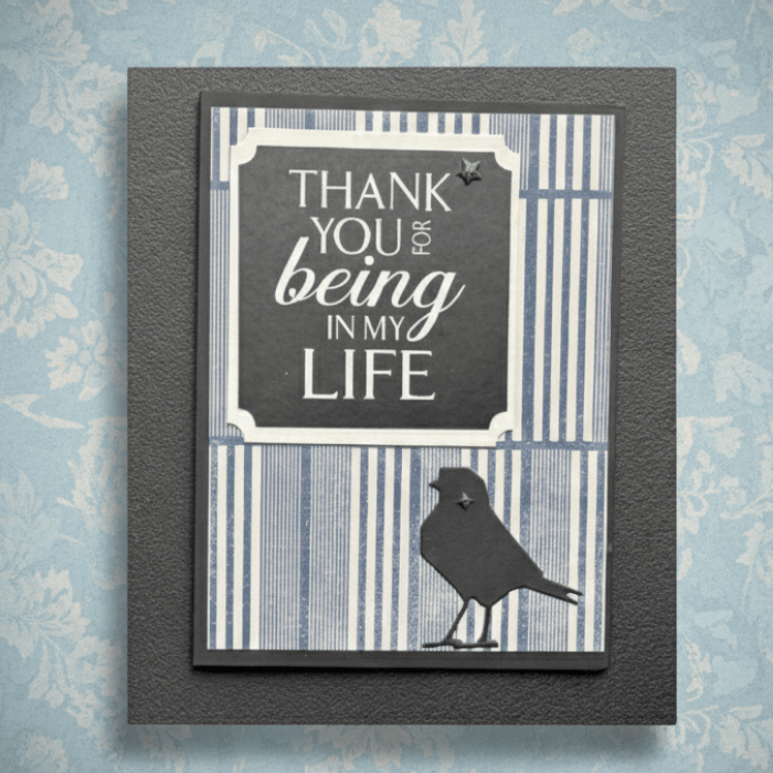 Ink Winged Whispers note cards featuring a thank you design with a bird silhouette