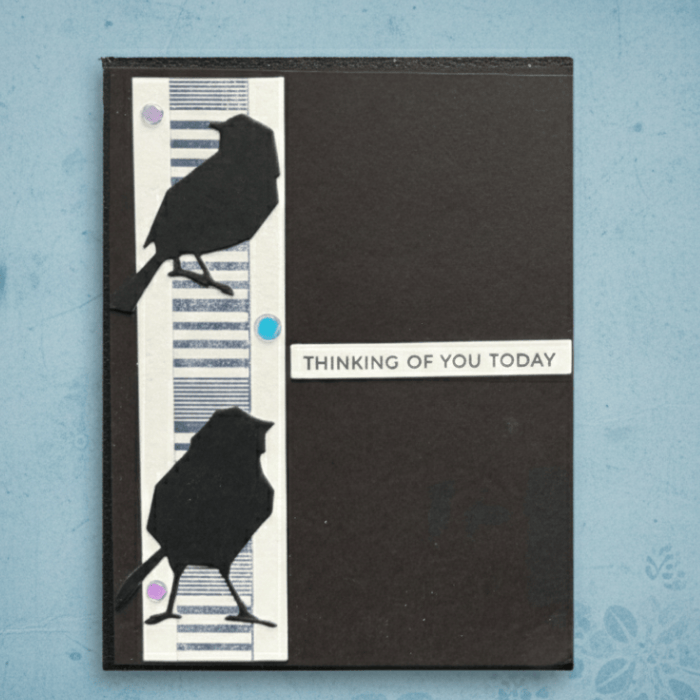 Ink Winged Whispers Note Card featuring Silhouette Birds and a Thoughtful Message