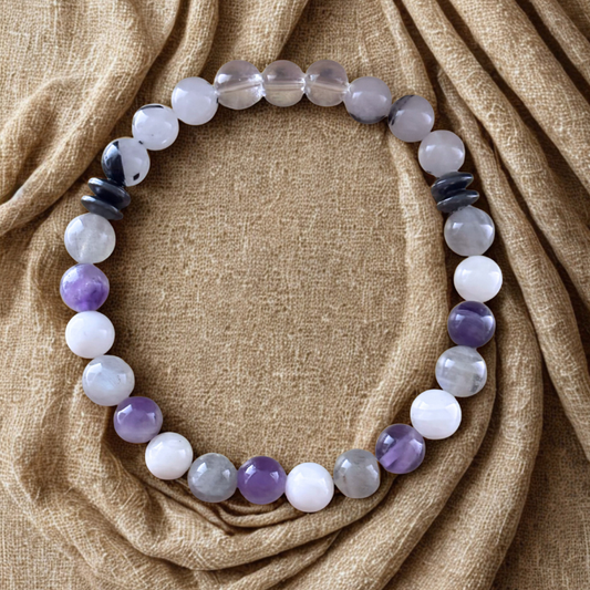Intuition Gemstone Bracelet featuring a blend of amethyst and other healing stones for balance