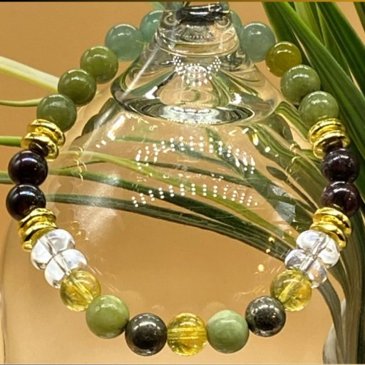 Jade-Citrine Prosperity Crystal Bracelet-Peace N Beads