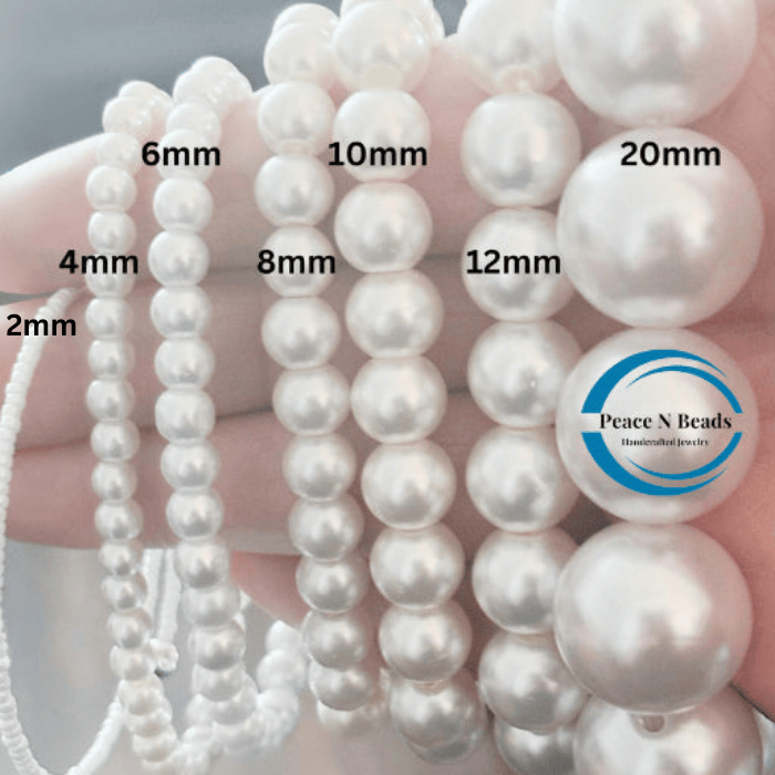 Classic 5-Strand Twisted Pearl Necklace by Peace N Beads in White with Various Pearl Sizes