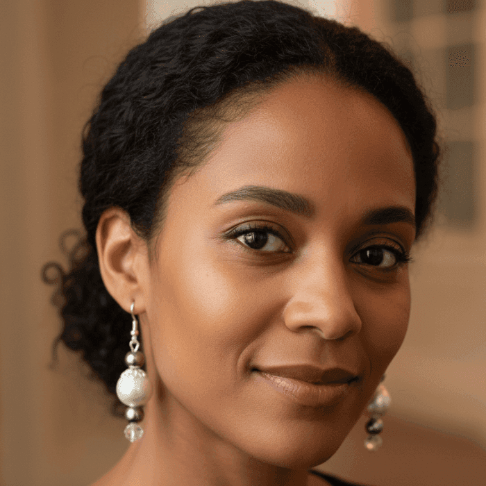 Elegant Crystal Pearl Drop Earrings showcased on a model for a stylish look
