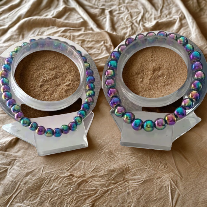 Rainbow Hematite Jewelry Set featuring colorful bead designs for a vibrant look