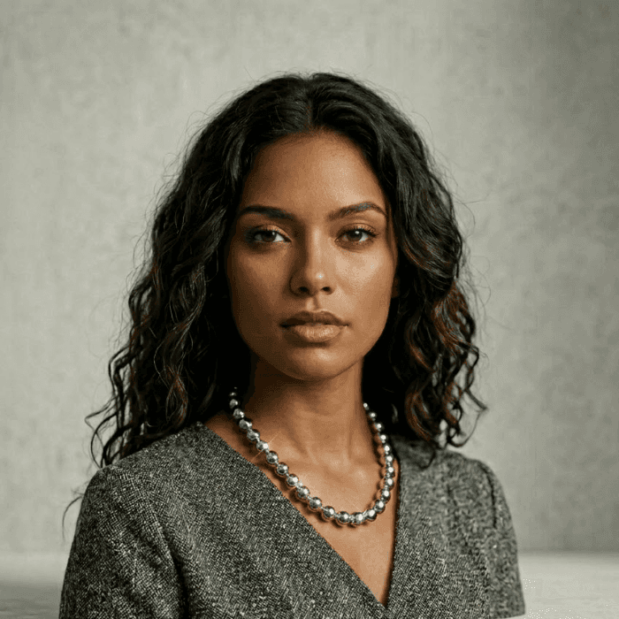 Silver Hematite Necklace worn by a model showcasing a stylish and elegant design