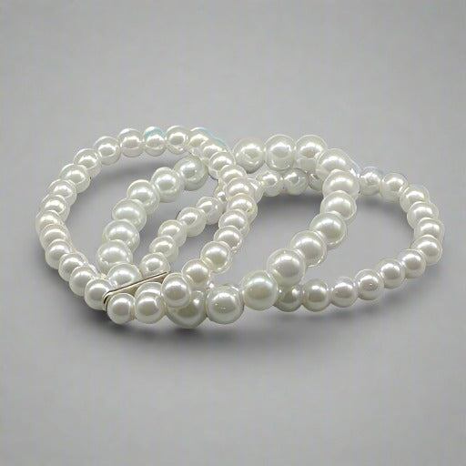 Pearl 3 Strand Bracelet-Peace N Beads Design