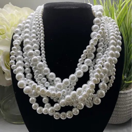 Pearl 7 Strand Necklace-Peace N Beads Design