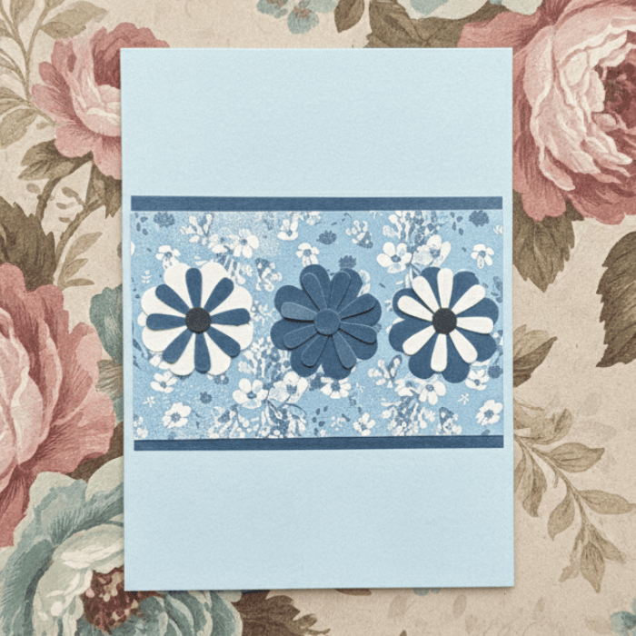 Petals and Penmanship Note Cards with Floral Design in Blue and White for Personalized Messages