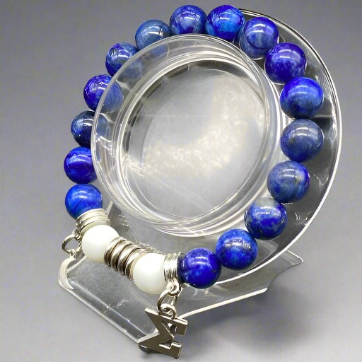 Phi Beta Sigma Lapis Lazuli Double Symbol Bracelet