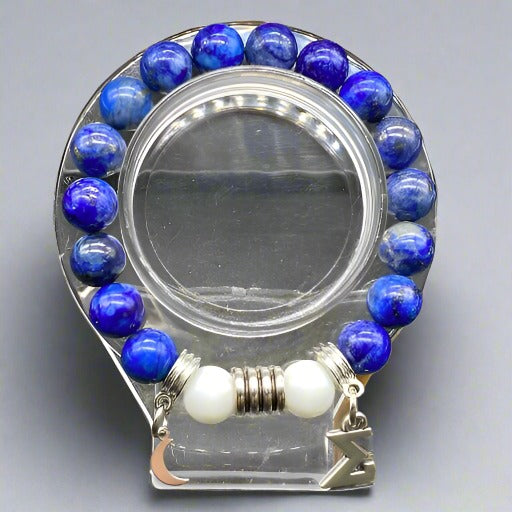 Phi Beta Sigma Lapis Lazuli Double Symbol Bracelet