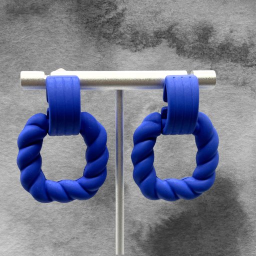 Royal Blue Silicone Earrings-Peace N Beads Design