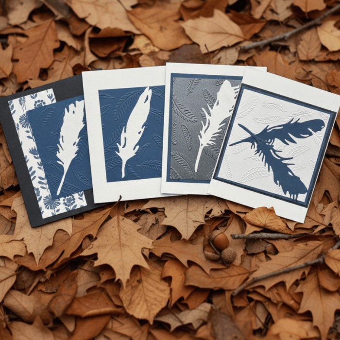 Set of note cards by Peace N Beads Design featuring The Language of Leaves Earths design on textured backgrounds