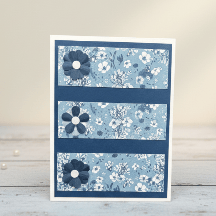 Where Butterflies Bloom Note Cards featuring floral design with decorative blue flowers