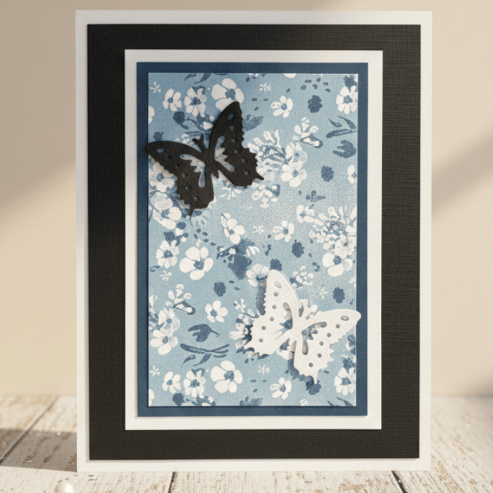 Where Butterflies Bloom Note Cards featuring floral design with delicate butterfly accents