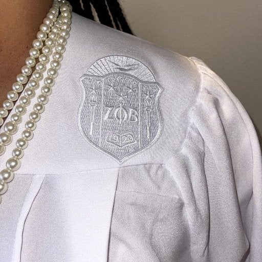 White Robe with Zeta Shield-Peace N Beads Design