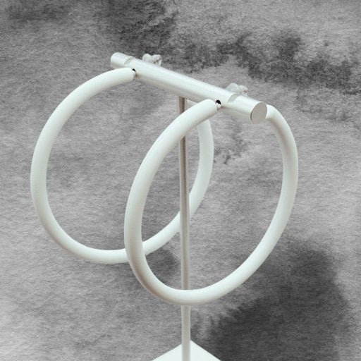 White Silcone Curve Earrings-Peace N Beads Design