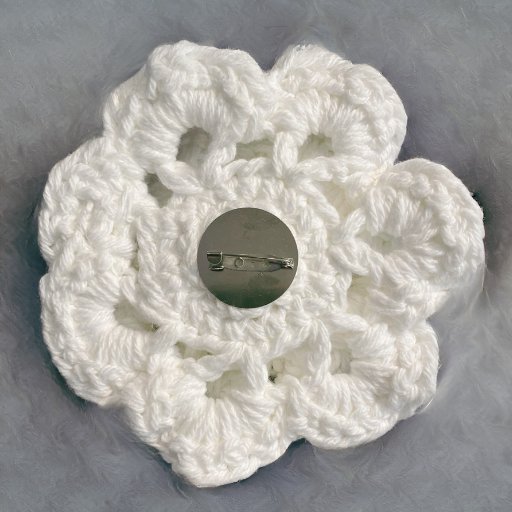 Zeta White Crocheted Brooch-Peace N Beads Design